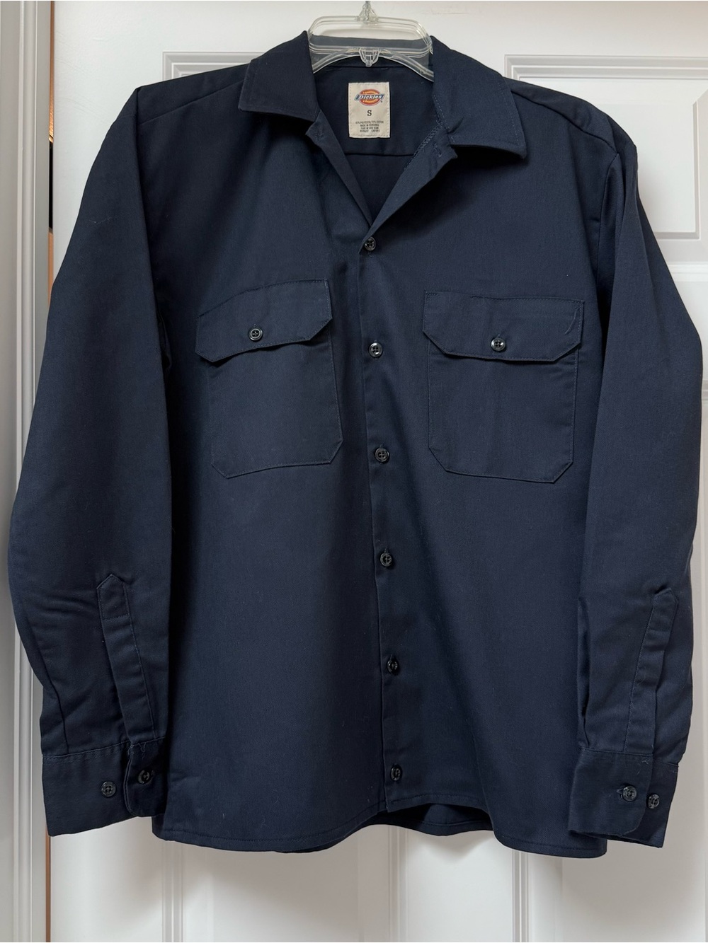 Dickies Men's Long Sleeve Work Shirt size S 574 dark navy